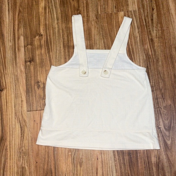 Madewell women’s medium 8 10 tank top shirt cream beige cross back solid basic - Picture 4 of 8